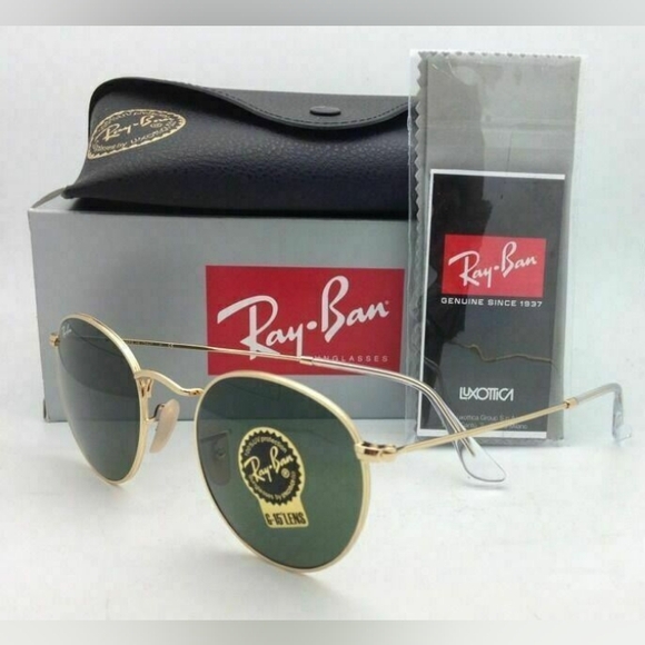 LIKE NEW RayBan Round Metal RB3447 Green G15 Lens Ray ban Sunglasses - Picture 10 of 16